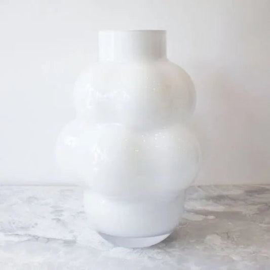 vaseLOUISE ROEL 手工玻璃藝術白色花瓶WĒNDĀO