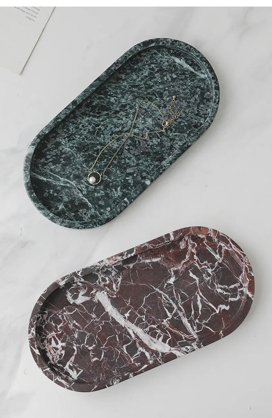 CANON PLATE 侘寂天然洞石大理石裝飾盤