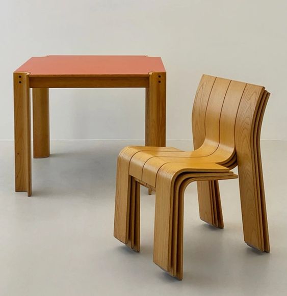 dining chairJIIG 中世紀北歐設計師彎曲實木餐椅休閒椅WĒNDĀO