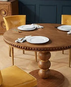dining tableROME 羅馬古典橡木實木圓形餐桌WĒNDĀO