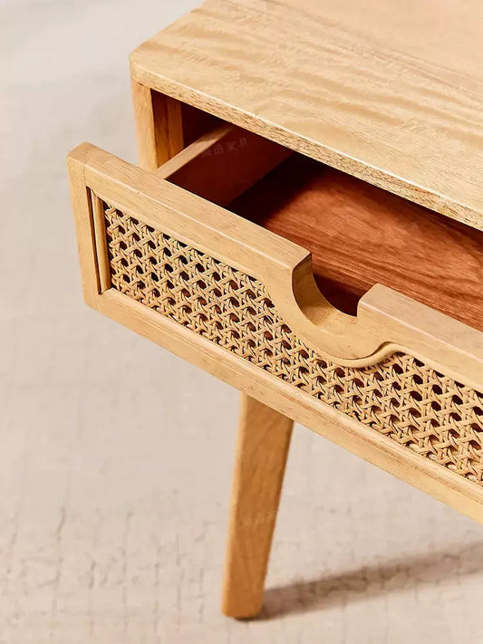 strug-wooden-wabisabi-drawer-side-table-侘寂實木藤編床邊抽屜櫃